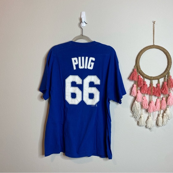 Dodgers Puig 66 Baseball Dark Blue Graphic Tee - Picture 7 of 7
